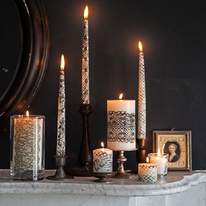 ایده تزئین شمع با تور برای مراسم ختم یا روضه خانگی