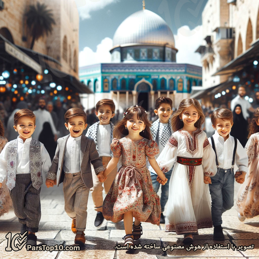 شادی کودکان بعد از آزادی فلسطین