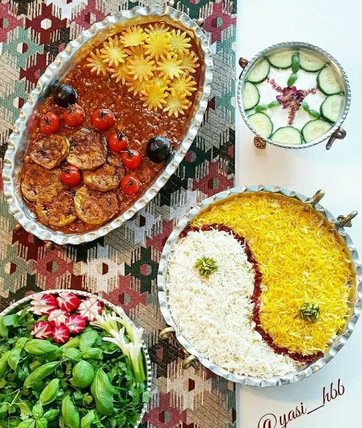 ایده تزئین خورشت بادمجان