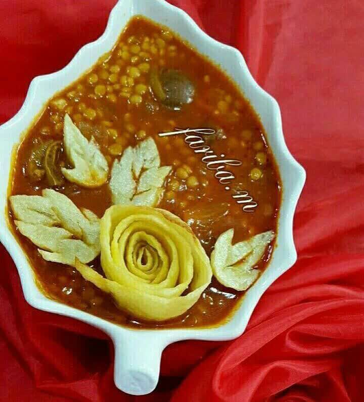 تزئین خورشت قیمه